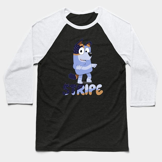 Uncle Stripe Dog Baseball T-Shirt by KOMIKRUKII